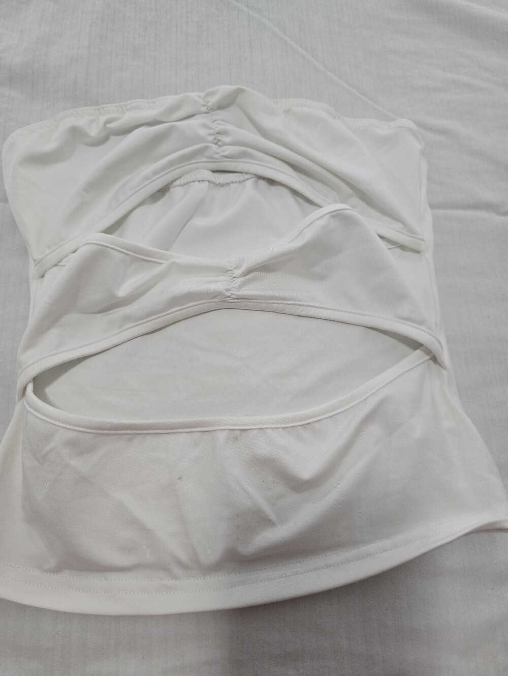 White Strapless Bandeau Top - Smooth Stretch